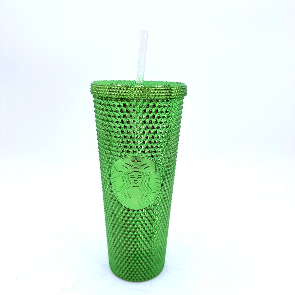 Starbucks Holiday 2023 Lime Green Metallic Studded Venti Cold Cup Tumbler 24oz